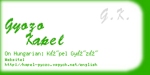 gyozo kapel business card